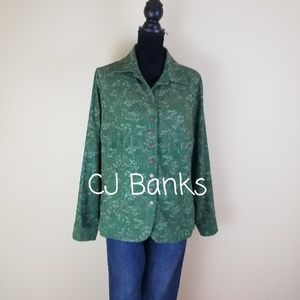 CJ BANKS BUTTON UP SUEDE FEEL TOP, SIZE X